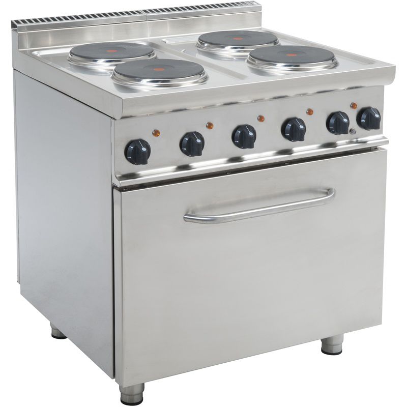 Saro elektrische kookplaat 4 ronde - 2.6kW met GN oven - Beuk Horeca