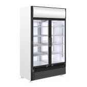 Combisteel koelkast 2 glasdeuren zwart/wit