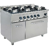Saro 6-pits kooktafel met oven E7/KUPG6LN