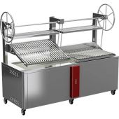 Kopa steengrill oven DP180S - Dubbele parilla op statief - Zwart front