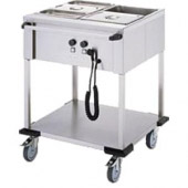 Mobile Containing bain-marie wagen, 2 x 1/1 GN - bediening lange zijde