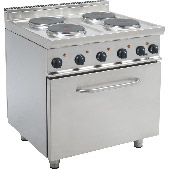 Saro elektrische kookplaat 4 ronde platen - 2.6kW met 2/1 GN oven